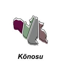 konosu stad hoog gedetailleerd vector kaart van Japan prefectuur, logotype element voor sjabloon