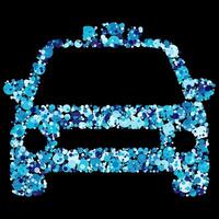 abstract blauw punt mozaïek- auto illustratie Aan zwart achtergrond tinten bubbels vector