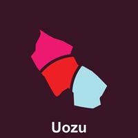 kaart stad van uozu modern stijl vlak ontwerp, meetkundig kaart logo Aan Purper achtergrond, geschikt voor uw bedrijf vector