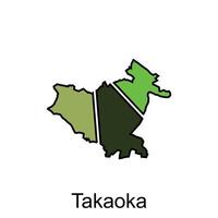 takaoka Japan kaart landen, wereld kaart vector ontwerp sjabloon