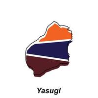 Yasugi stad hoog gedetailleerd vector kaart van Japan prefectuur, logotype element voor sjabloon