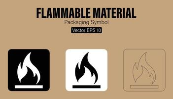 brandbaar materiaal verpakking symbool vector