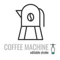 koffie machine lijn icoon.koffie maker symbool. koffie drank machine pictogram.abstract koffie maker teken. vector grafiek illustratie eps 10. bewerkbare beroerte