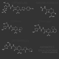 antibiotica cefalosporines moleculair skelet- chemisch formule vector