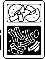 vlinderdas pasta glyph en lijn vector illustratie
