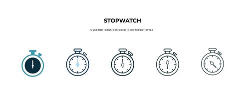stopwatch icoon in verschillend stijl vector illustratie. twee gekleurde en zwart stopwatch vector pictogrammen ontworpen in gevuld, schets, lijn en beroerte stijl kan worden gebruikt. Koken tijd symbolen en etiketten