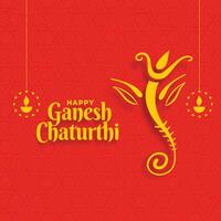 ganesh chaturthi wensen groet kaart achtergrond ontwerp vector