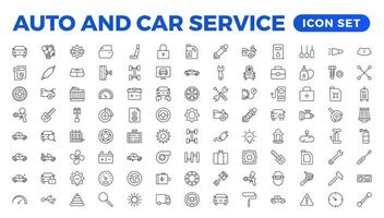 auto onderhoud en reparatie icoon set. auto onderhoud en garage.auto, auto, auto- icoon. reparatie pictogrammen element. garage, motor, olie, onderhoud, versnellen icoon. auto onderhoud icoon set. auto onderhoud, auto vector