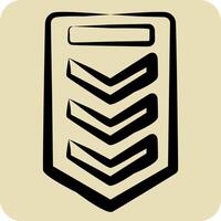 icoon sergeant. verwant naar leger en leger symbool. hand- getrokken stijl. gemakkelijk ontwerp illustratie vector