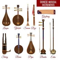 Chinese musical instrumenten vector