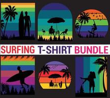 surfing t-shirt ontwerp bundel vector