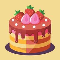 mooi kleurrijk beeld van een verjaardag taart. taart met kaarsen Aan het vector