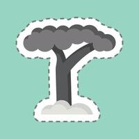 sticker lijn besnoeiing baobab. verwant naar zuiden Afrika symbool. gemakkelijk ontwerp illustratie vector