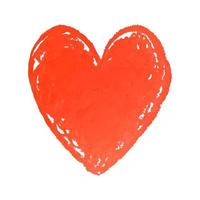 kleurrijke vectorillustratie van hartvorm getekend met rood gekleurd krijt pastels. elementen voor ontwerp wenskaart, poster, banner, social media post, uitnodiging, verkoop, brochure, ander grafisch ontwerp vector