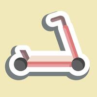 sticker trap scooter. verwant naar het schaatsen symbool. gemakkelijk ontwerp illustratie vector