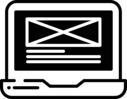 laptop wireframe glyph en lijn vector illustratie