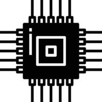 CPU spaander glyph en lijn vector illustratie