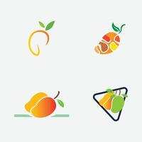 verzameling van mango fruit logos en symbolen perfect voor zakelijk, vers fruit winkel branding, enz geïsoleerd Aan grijs achtergrond vector