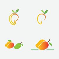 verzameling van mango fruit logos en symbolen perfect voor zakelijk, vers fruit winkel branding, enz geïsoleerd Aan grijs achtergrond vector