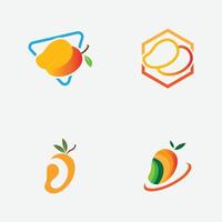 verzameling van mango fruit logos en symbolen perfect voor zakelijk, vers fruit winkel branding, enz geïsoleerd Aan grijs achtergrond vector