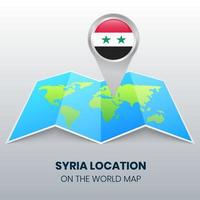 locatie icoon van syrië op de wereldkaart, ronde pin icoon van syrië vector