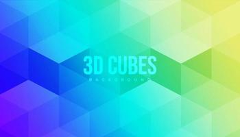 abstracte gradiëntachtergrond met 3d kubussen vector