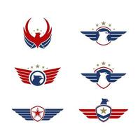 leger valk vleugel badge pictogram vectorillustratie vector