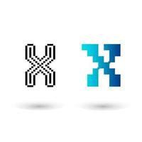 abstracte pixel letter x grafisch ontwerp vector