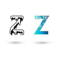 mooie sneeuw letter z typografie vector