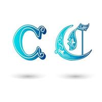 decoratieve Keltische letter c typografie vector