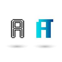 abstracte pixel letter een grafisch ontwerp vector