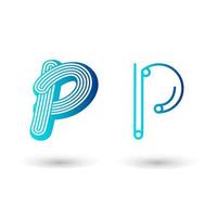 futuristisch letter p typografieontwerp vector