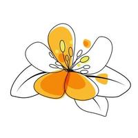 handgetekende bloem. vector illustratie