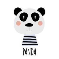 schattig klein panda dier pictogram. vector illustratie