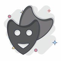icoon theater masker. verwant naar vermaak symbool. grappig stijl. gemakkelijk ontwerp illustratie vector