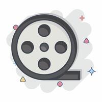 icoon film rol. verwant naar vermaak symbool. grappig stijl. gemakkelijk ontwerp illustratie vector