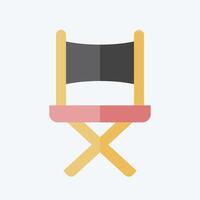 icoon regisseur stoel. verwant naar vermaak symbool. vlak stijl. gemakkelijk ontwerp illustratie vector