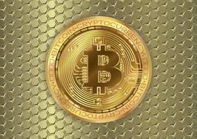 cryptocurrency munt bitcoin gouden achtergrond vector