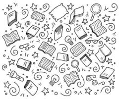 set handgetekende doodle-elementen voor boeken vector