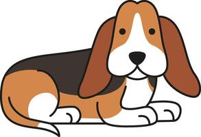 schattig basset hond hond vector illustratie