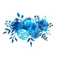 waterverf bloemen boeket. indigo blauw waterverf bloem boeket. vector