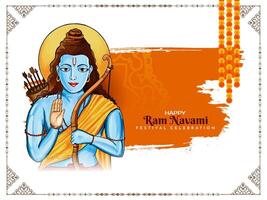 elegant gelukkig RAM navami Indisch Hindoe festival kaart met heer rama vector