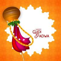 mooi gelukkig gudi padwa cultureel Indisch festival viering kaart vector