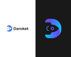 d raket app icoon modern bedrijf logo ontwerp sjabloon vector