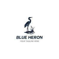 blauw reiger logo geïsoleerd Aan wit achtergrond. ontwerp blauw reiger voor logo, gemakkelijk en schoon vlak ontwerp van de blauw reiger logo sjabloon. geschikt voor uw ontwerp nodig hebben, logo, illustratie, animatie. vector