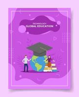 wereldwijd onderwijsconcept voor sjabloon van banners, flyer, boeken en tijdschriftomslag vector