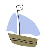 schattig kinderachtig boot - vector illustratie van zee vervoer