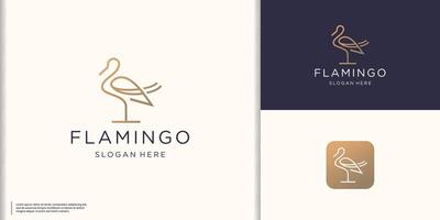 schets flamingo logo vector ontwerp. lijn kunst stijl flamingo's icoon illustratie