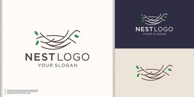abstract nest icoon logo illustratie symbool nest natuur lijn concept. vector