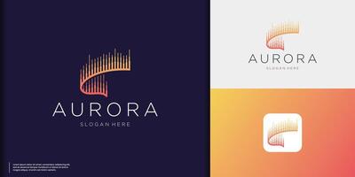 Aurora logo ontwerp. kleurrijk Aurora borealis logo geschikt voor licht of LED producten, nordic bedrijven, creatief studio's enz. vector